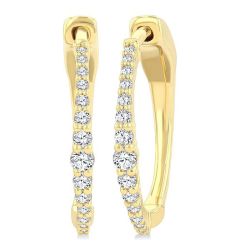 VelNoVel 14K White Gold Diamond Earrings