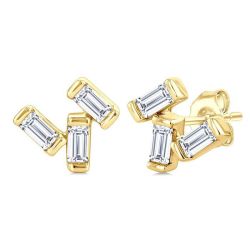MirXeAe 14K White Gold Diamond Fashion Earrings