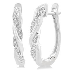 Swirl Diamond Fashion Hoop Earrings