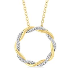 Swirl Circle Diamond Pendant