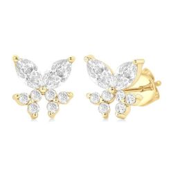 OnPhoDor DorArVio 14K White Gold Diamond Earrings