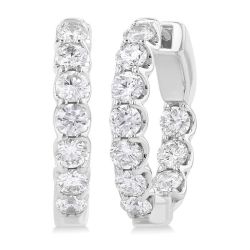 VelLinZen LysIsLux 14K White Gold Diamond Earrings