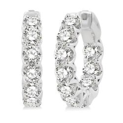 IsLinVio 14K White Gold Diamond Earrings