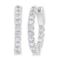 XeVioOn RaLuxMir 14K White Gold Diamond Earrings