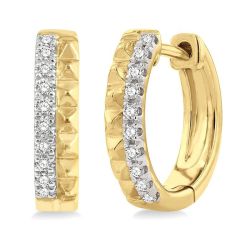 CaVerLo SolZenDor 14K White Gold Diamond Earrings