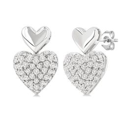 RaAeVel 14K White Gold Diamond Pave Earrings