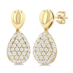 NoVioZen 14K White Gold Diamond Pave Earrings