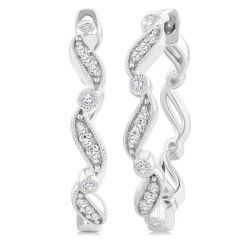 ValVioVel SolLoEl ZenXeAr 14K White Gold Diamond Fashion Earrings