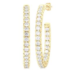 IsEl 14K White Gold Diamond Pave Earrings
