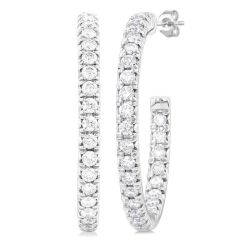 OraSol 14K White Gold Diamond Pave Earrings