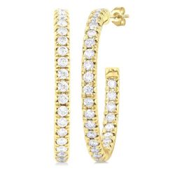 ValIon 14K White Gold Diamond Pave Earrings