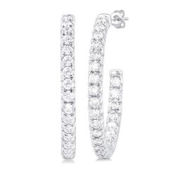 OnCa MirLo 14K White Gold Diamond Pave Earrings
