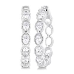 XeSolCel ArIonMir 14K White Gold Diamond Bezel Earrings