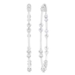 RaVelCa 14K White Gold Diamond Earrings