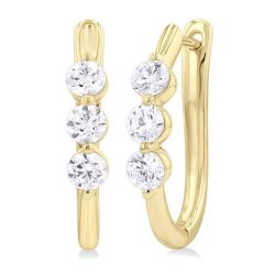 MirElCa 14K White Gold Diamond Fashion Earrings