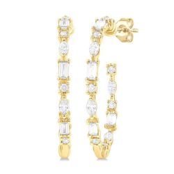 NoIonVer 14K White Gold Diamond Fashion Earrings