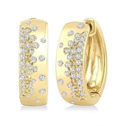 Mosaic Diamond Fashion Hoop Earrings