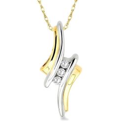 3 Stone Diamond Pendant