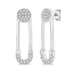 Safety Pin Diamond Fashion Earrings