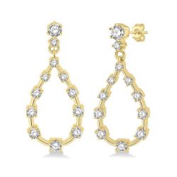 Drop Shape Diamond Fashion Earrings