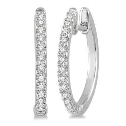 DorOraAr 14K White Gold Diamond Earrings