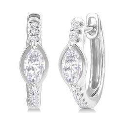 ElLuxVio 14K White Gold Diamond Fashion Earrings