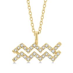 Meadow Waverly Aquarius Zodiac Diamond Pendant