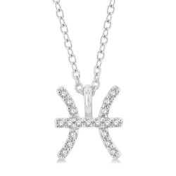 Gala Deneuve Pisces Zodiac Diamond Pendant