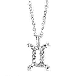 Gemini Zodiac Diamond Pendant