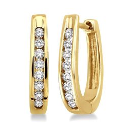OraOnLo XeCaDor 14K White Gold Diamond Channel Earrings