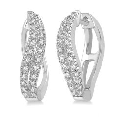 LysAeMir 14K White Gold Diamond Fashion Earrings