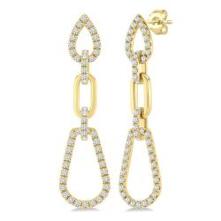 IonXeZen 14K White Gold Diamond Fashion Earrings