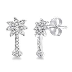 AeOn 14K White Gold Diamond Earrings