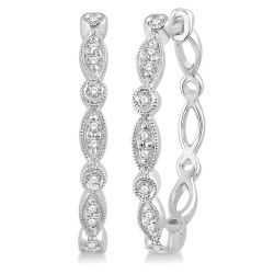 RaMirCel DorXePho 14K White Gold Diamond Pave Earrings