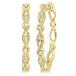ValTh RaVel 14K White Gold Diamond Pave Earrings