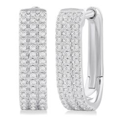 RaIsLys 14K White Gold Diamond Earrings