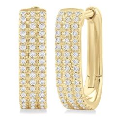 DorLoXe 14K White Gold Diamond Earrings