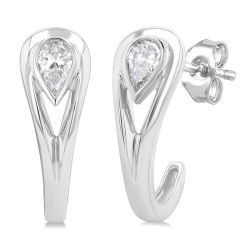 ElArSol 14K White Gold Diamond Fashion Earrings