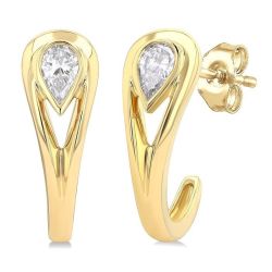 XeMirZen 14K White Gold Diamond Fashion Earrings
