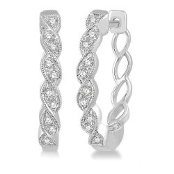 RaAeDor 14K White Gold Diamond Fashion Earrings