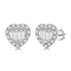 Heart Shape Halo Fusion Diamond Fashion Earrings