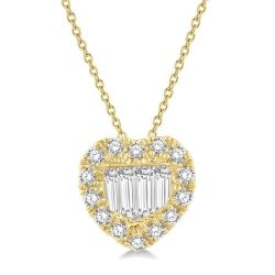 Majesty Riviera Heart Shape Halo Fusion Diamond Fashion Pendant
