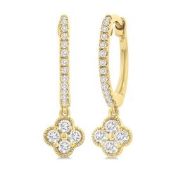 Clover Diamond Huggie Fashion Earrings