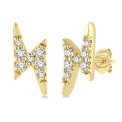 Lightning Bolt Petite Diamond Fashion Earrings