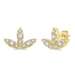 Leaf Petite Diamond Fashion Earrings