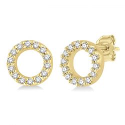 Circle Petite Diamond Fashion Earrings