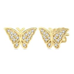 ElSolTh 14K White Gold Diamond Fashion Earrings