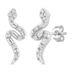 LuxArCa 14K White Gold Diamond Fashion Earrings