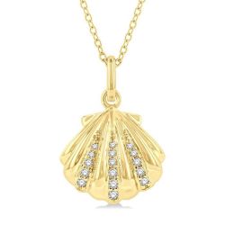 Grandeur Lark Seashell Petite Diamond Fashion Pendant