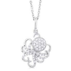 Minerva Tamarind Octopus Petite Diamond Fashion Pendant